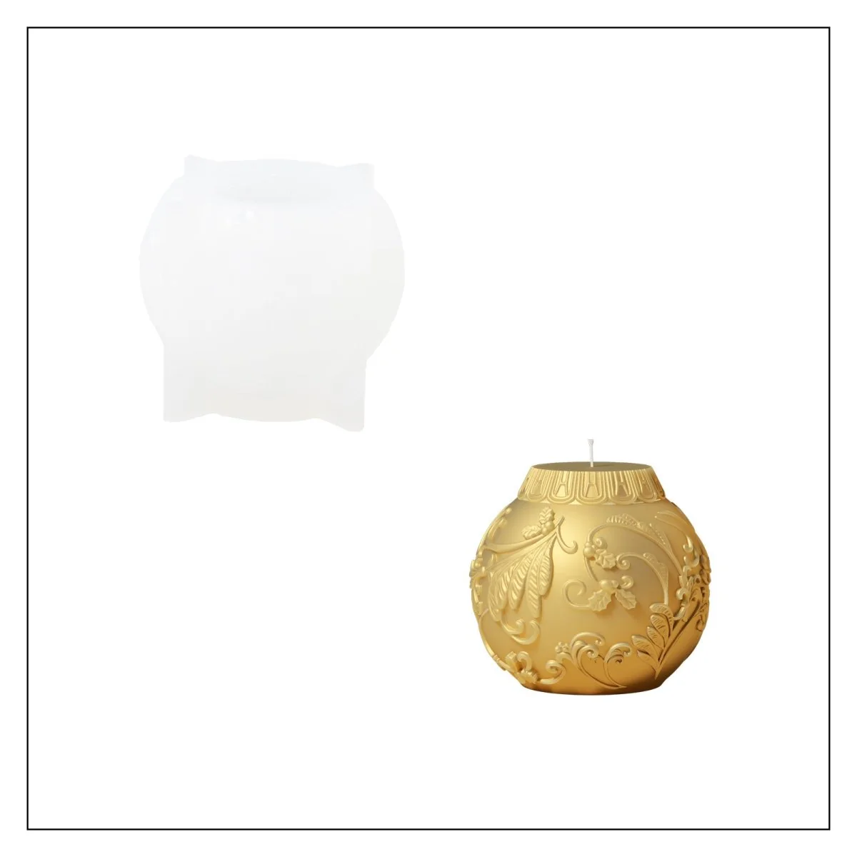 Christmas Mistletoe Bauble Light Candle Silicone Mold - Image 11