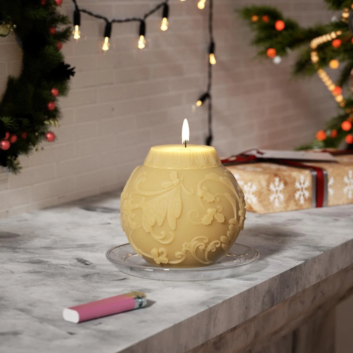 Christmas Mistletoe Bauble Light Candle Silicone Mold - Image 5