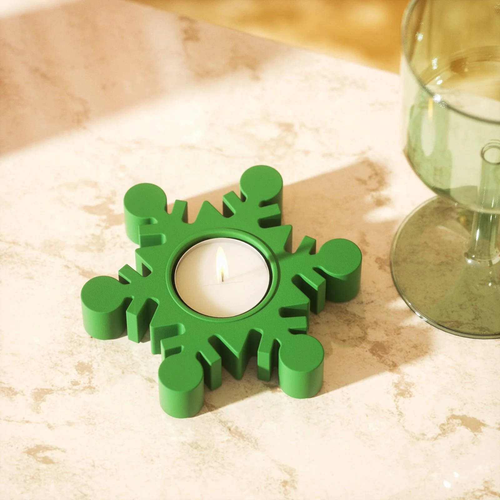 Christmas Snowflake Tealight Candle Holder Silicone Mold - Image 4