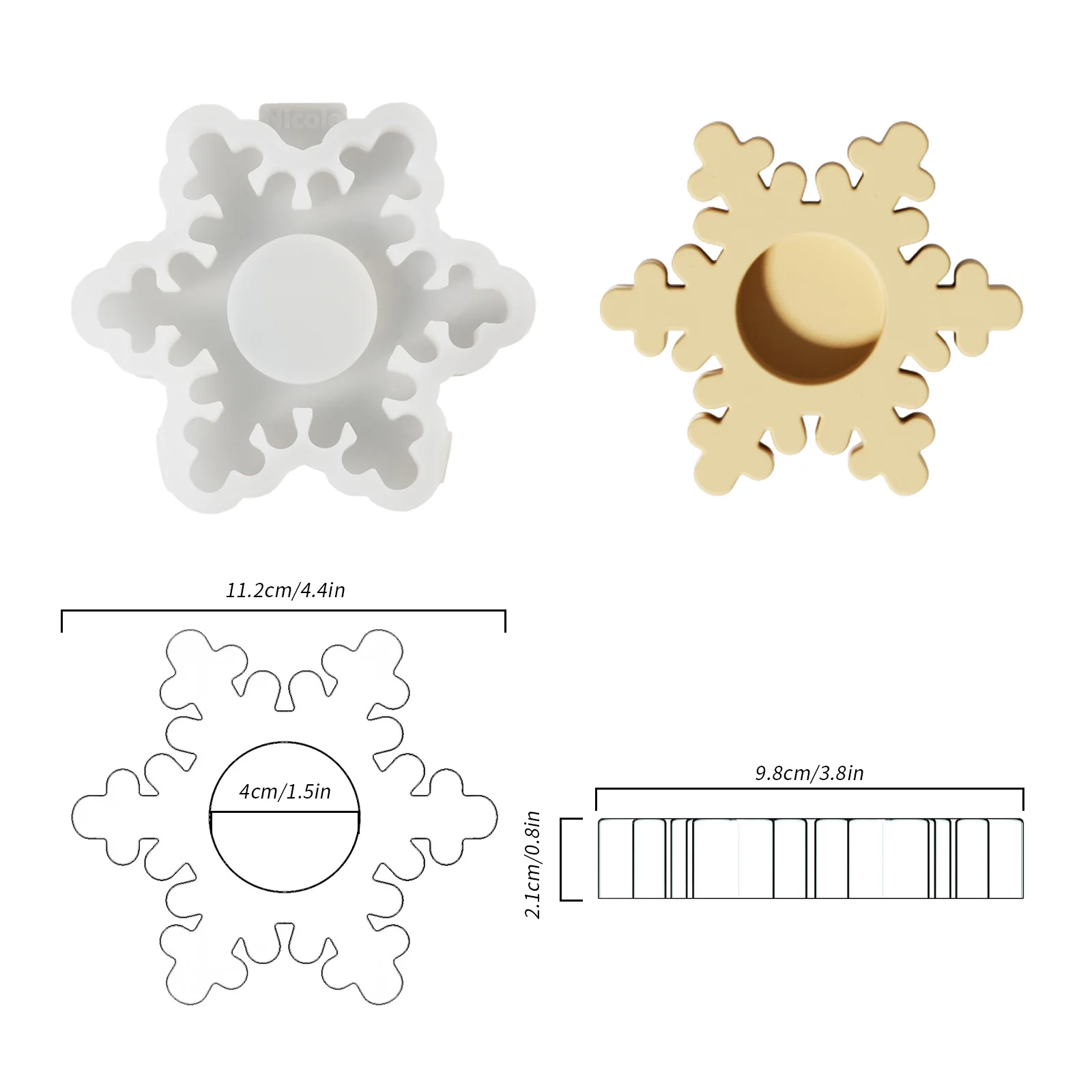 Christmas Snowflake Tealight Candle Holder Silicone Mold - Image 10
