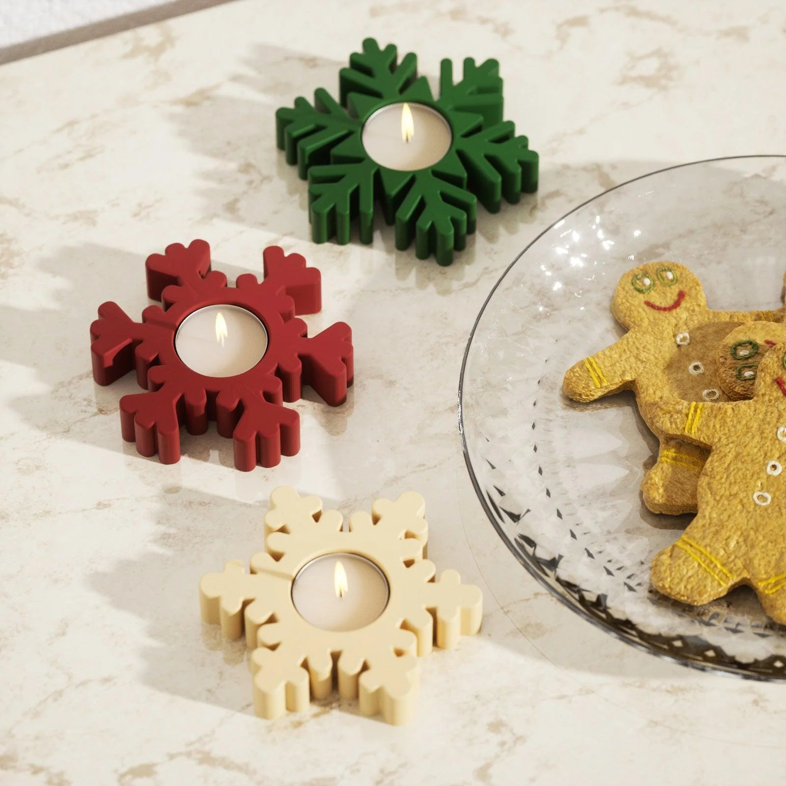 Christmas Snowflake Tealight Candle Holder Silicone Mold - Image 12