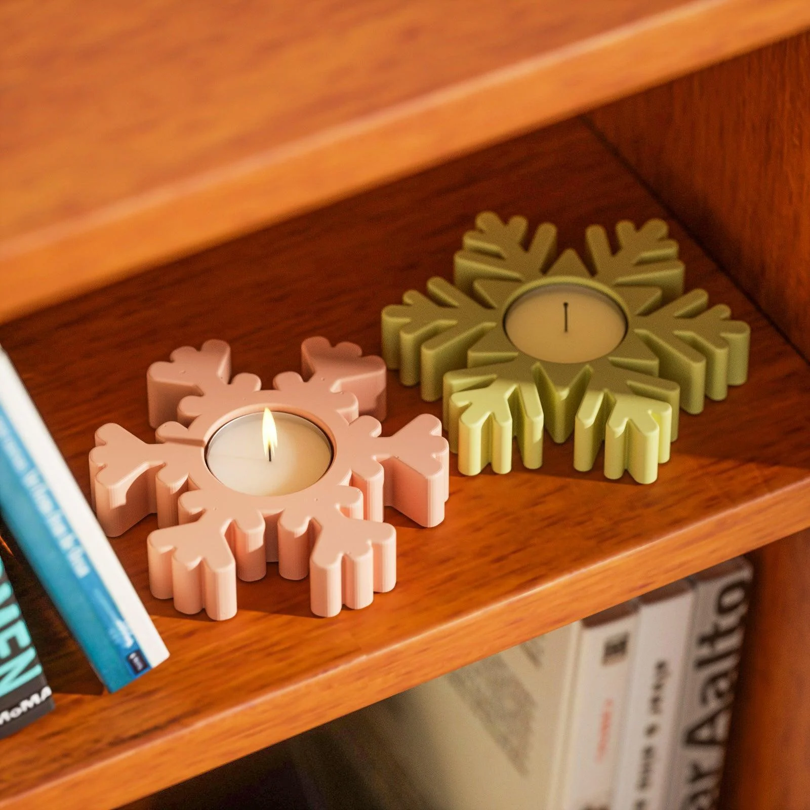 Christmas Snowflake Tealight Candle Holder Silicone Mold - Image 7