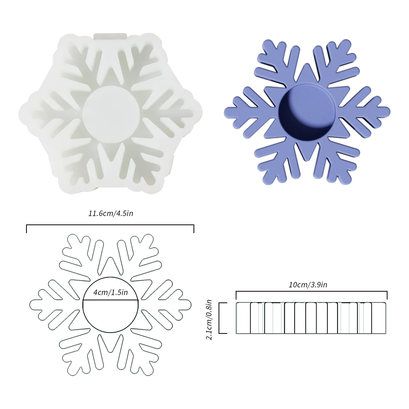 Christmas Snowflake Tealight Candle Holder Silicone Mold - Image 9