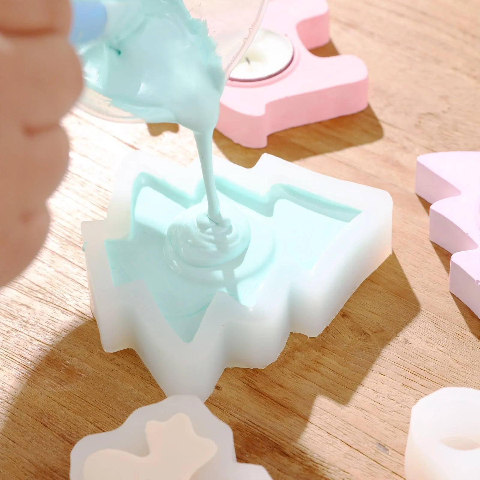 Christmas Tree Tealight Candle Holder Silicone Mold - Image 3