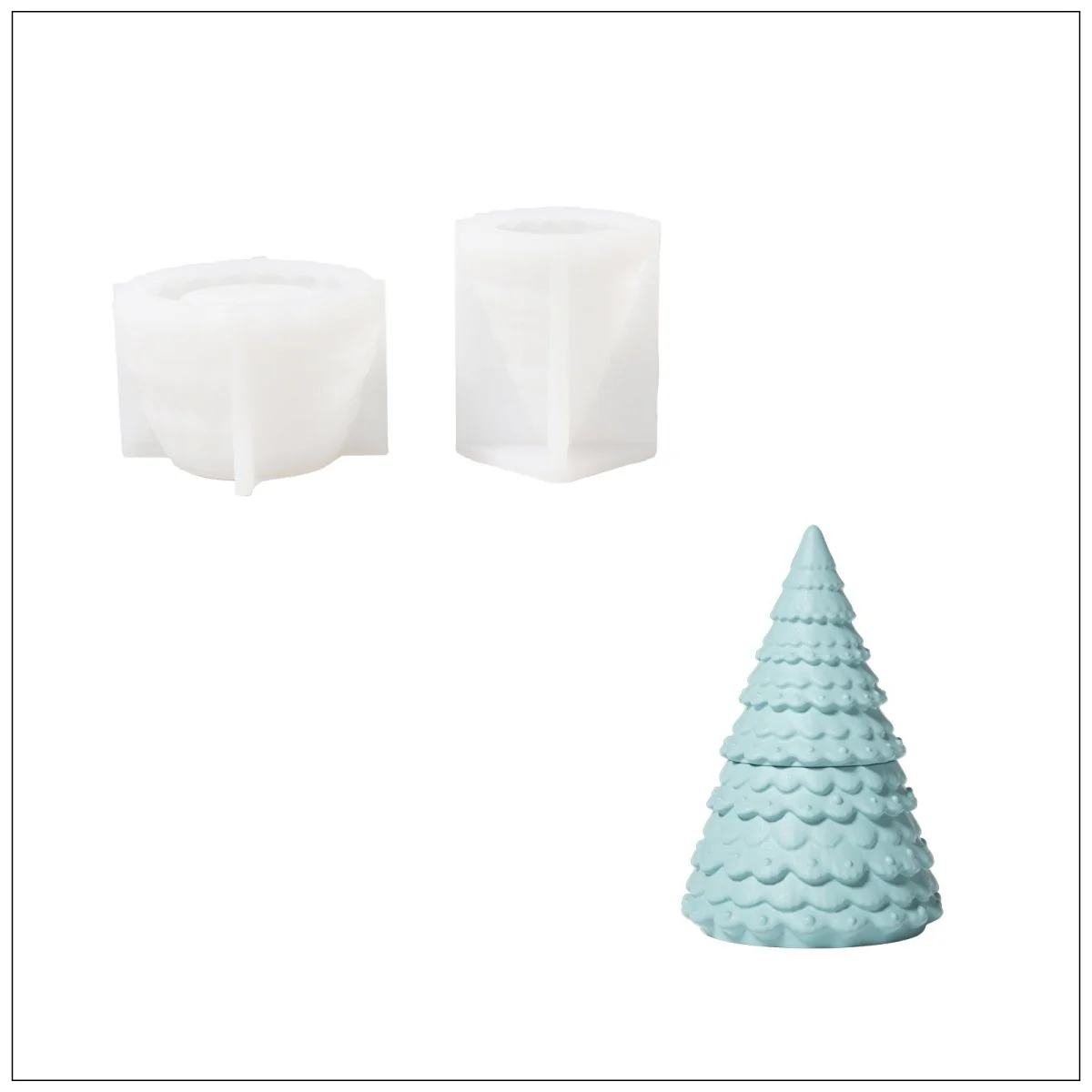 Winter Wonderland Christmas Tree Candle Jar Silicone Mold Collection - Image 12