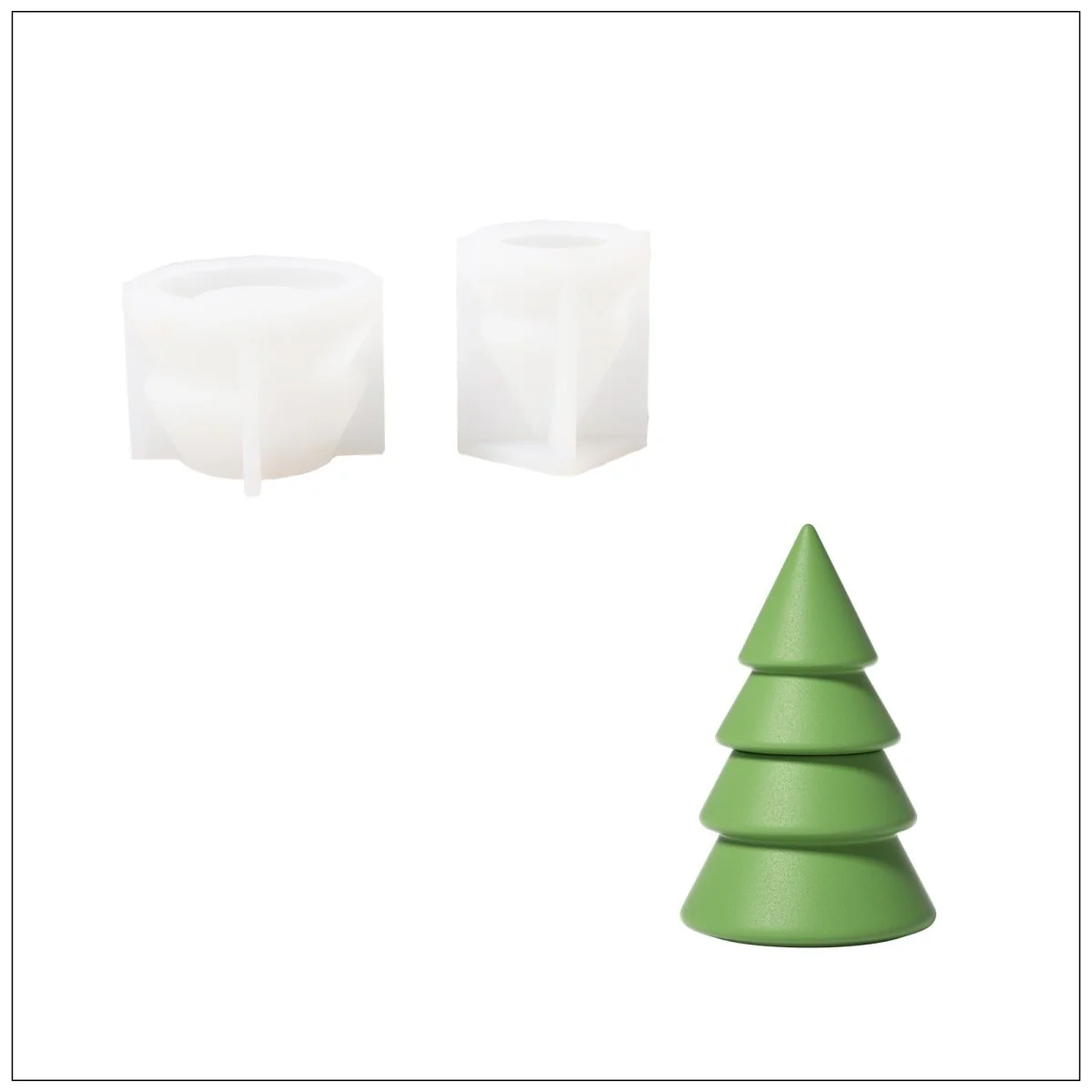 Winter Wonderland Christmas Tree Candle Jar Silicone Mold Collection - Image 14