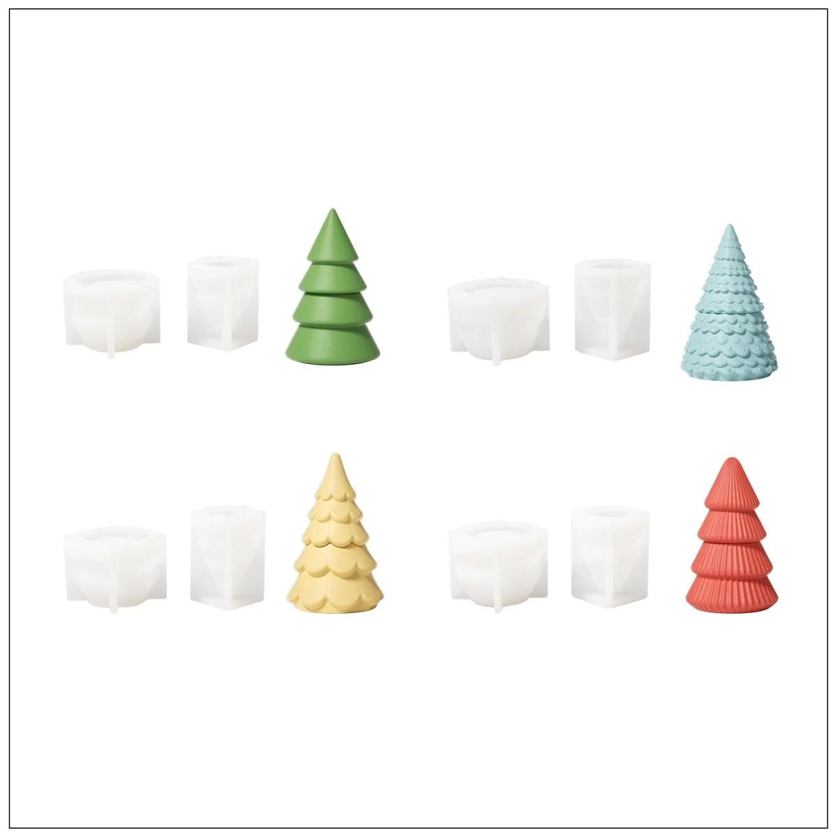 Winter Wonderland Christmas Tree Candle Jar Silicone Mold Collection - Image 15