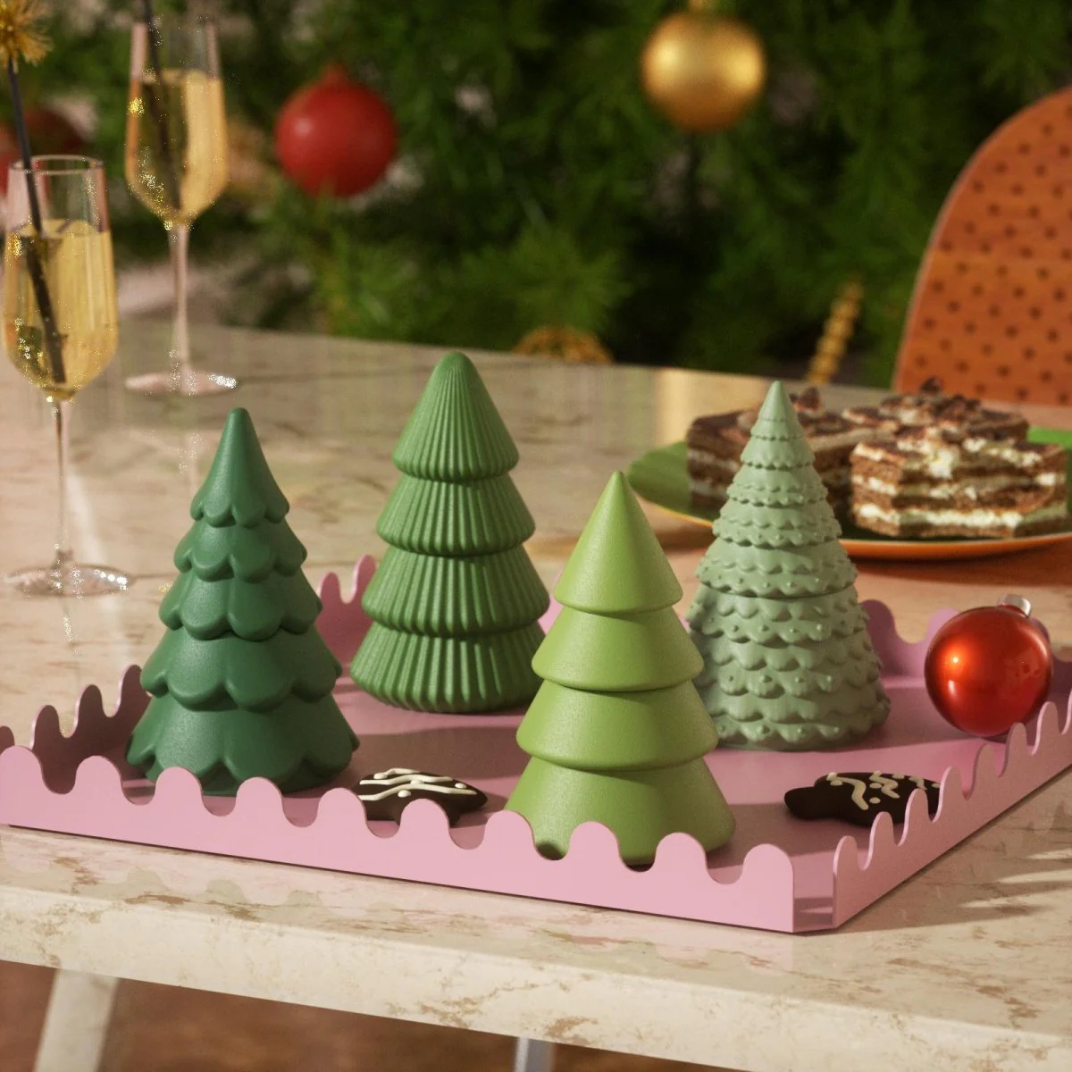 Winter Wonderland Christmas Tree Candle Jar Silicone Mold Collection - Image 4