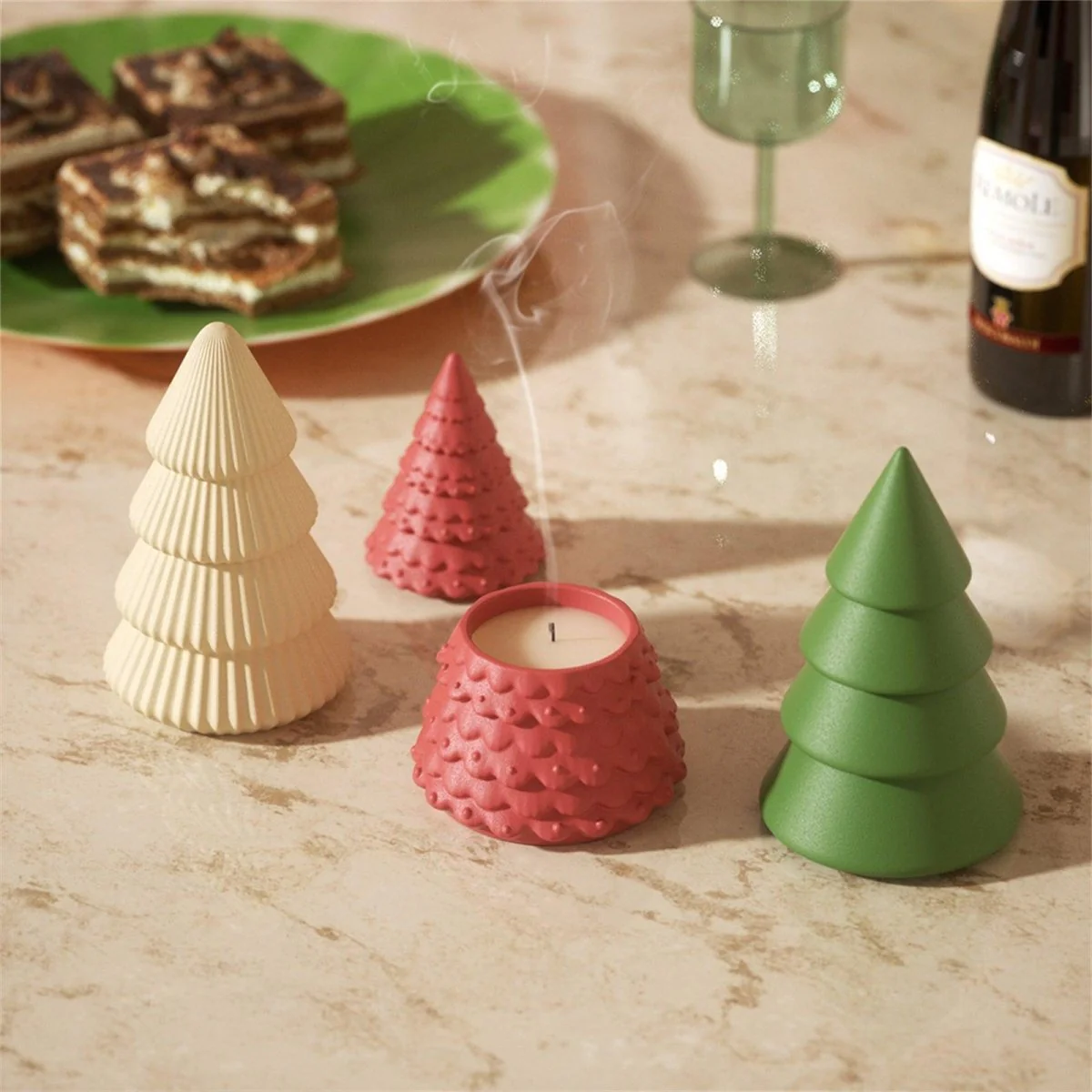 Winter Wonderland Christmas Tree Candle Jar Silicone Mold Collection - Image 5