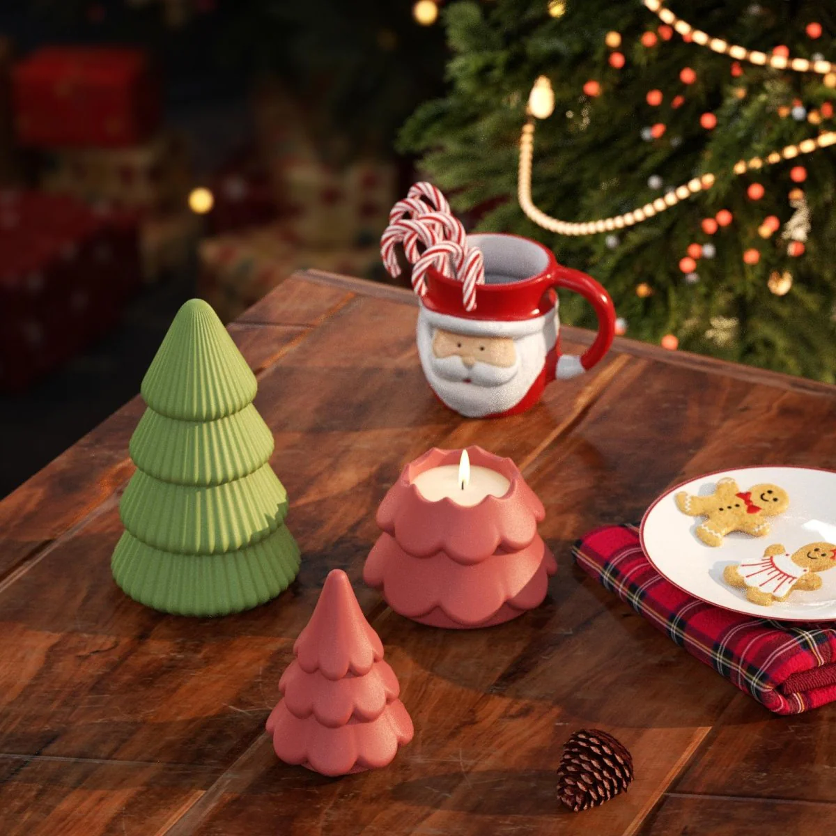 Winter Wonderland Christmas Tree Candle Jar Silicone Mold Collection - Image 7