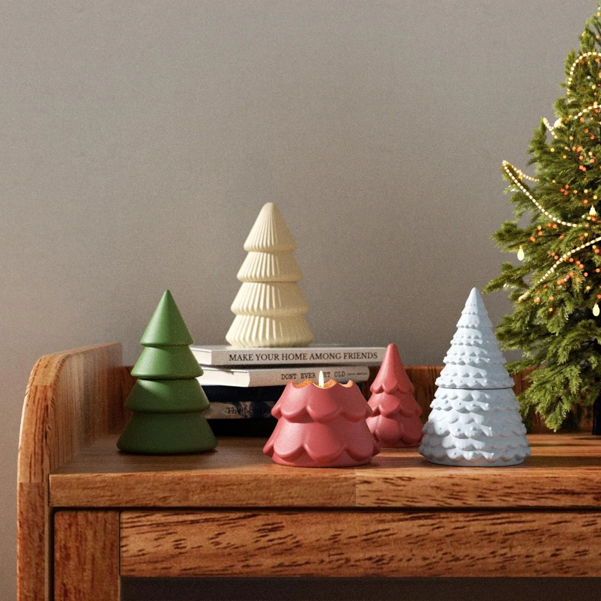 3.5oz Winter Wonderland Twinkling Christmas Tree Candle Jar Silicone Mold - Image 9