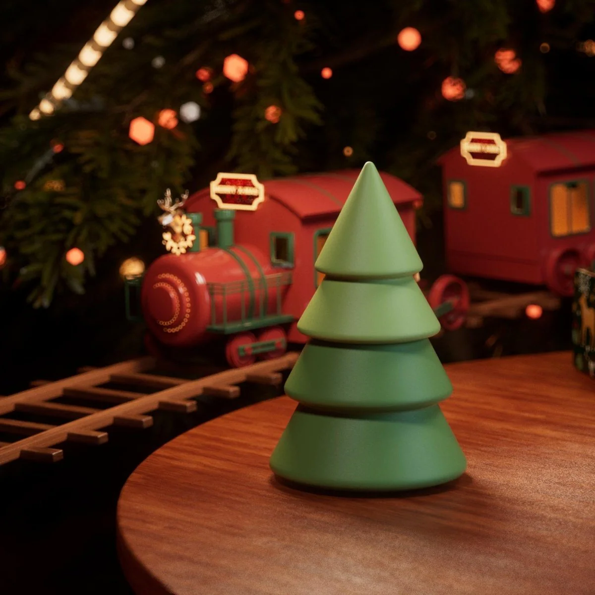 3.3oz Winter Wonderland Sleek Layered Christmas Tree Candle Jar Silicone Mold - Image 5