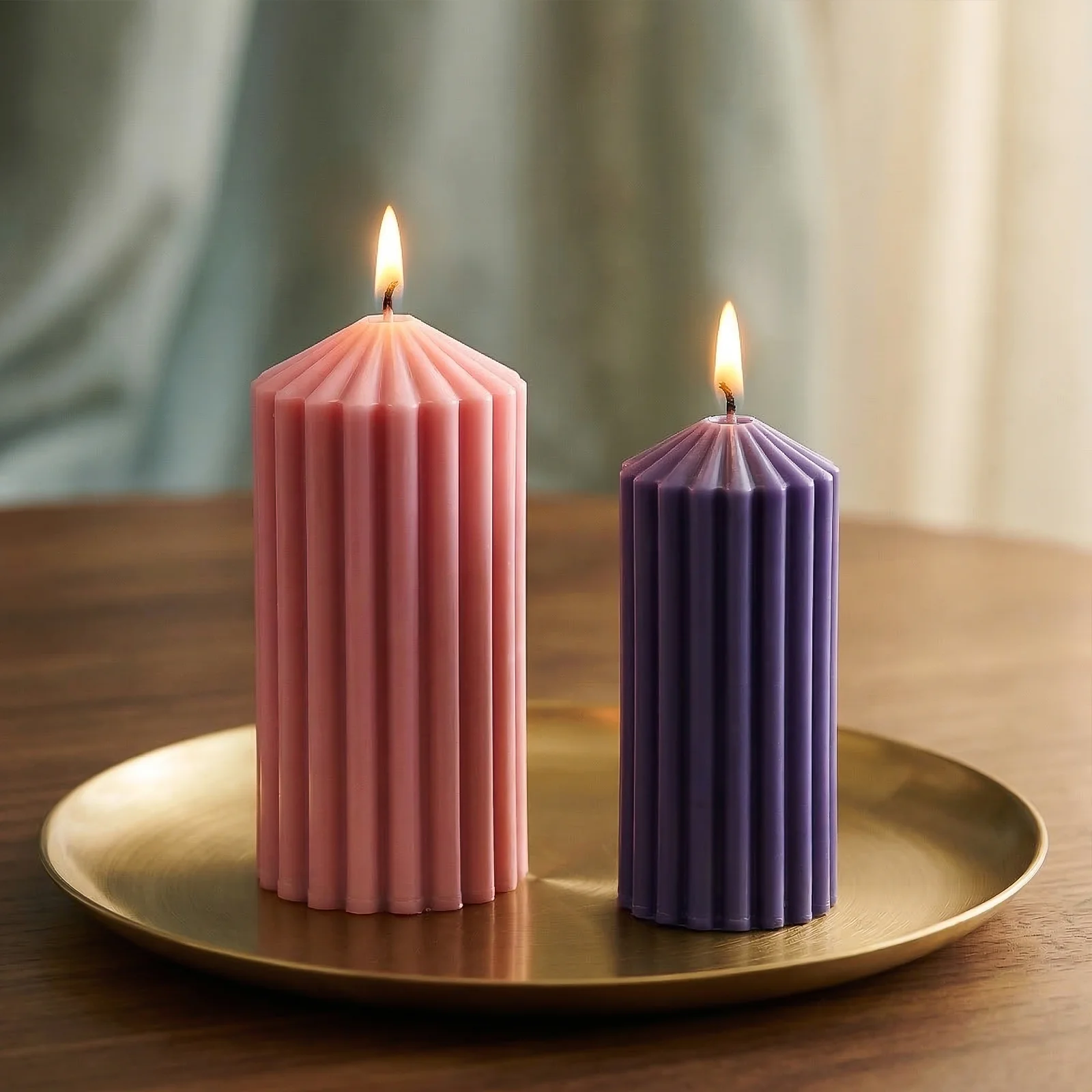 Classic Fluted Acrylic Pillar Candle Mold - Image 2