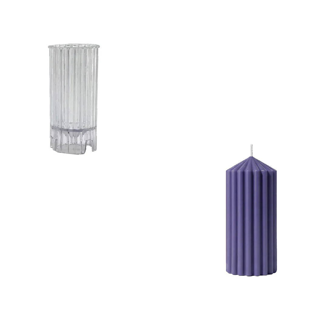 Classic Fluted Acrylic Pillar Candle Mold - Image 7