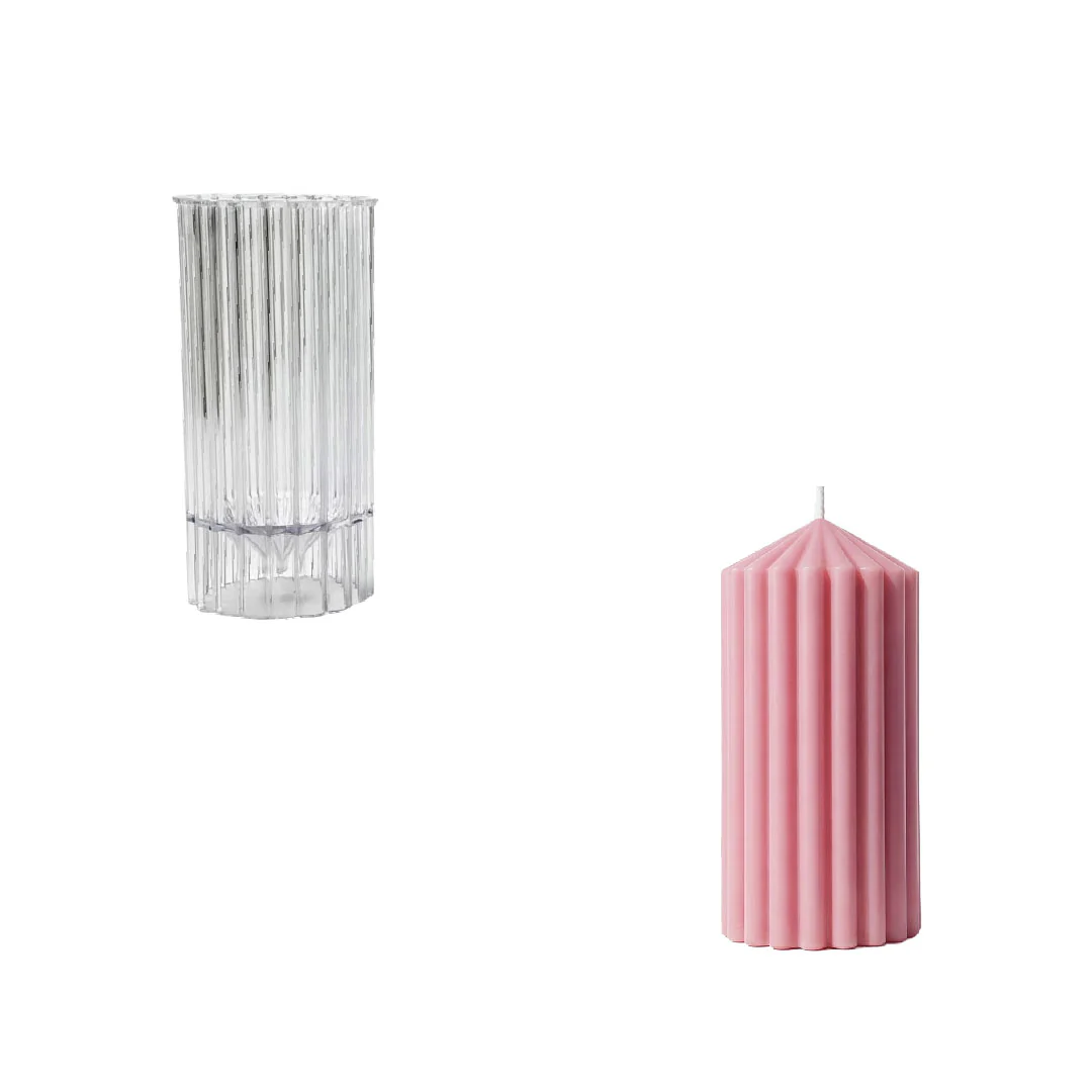 Classic Fluted Acrylic Pillar Candle Mold - Image 9