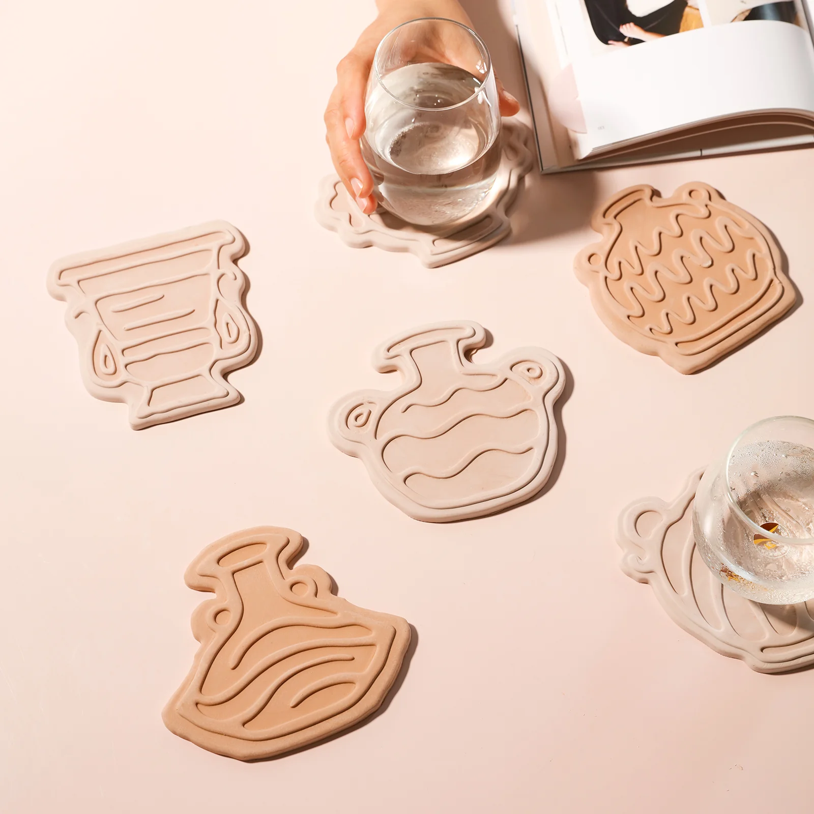 Elegant Vase Silhouettes Coaster Collection Silicone Mold - Image 4