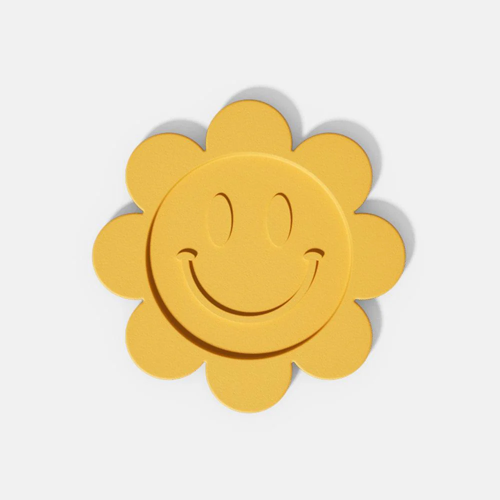 Floral Smile Face Coaster Concrete Silicone Mold