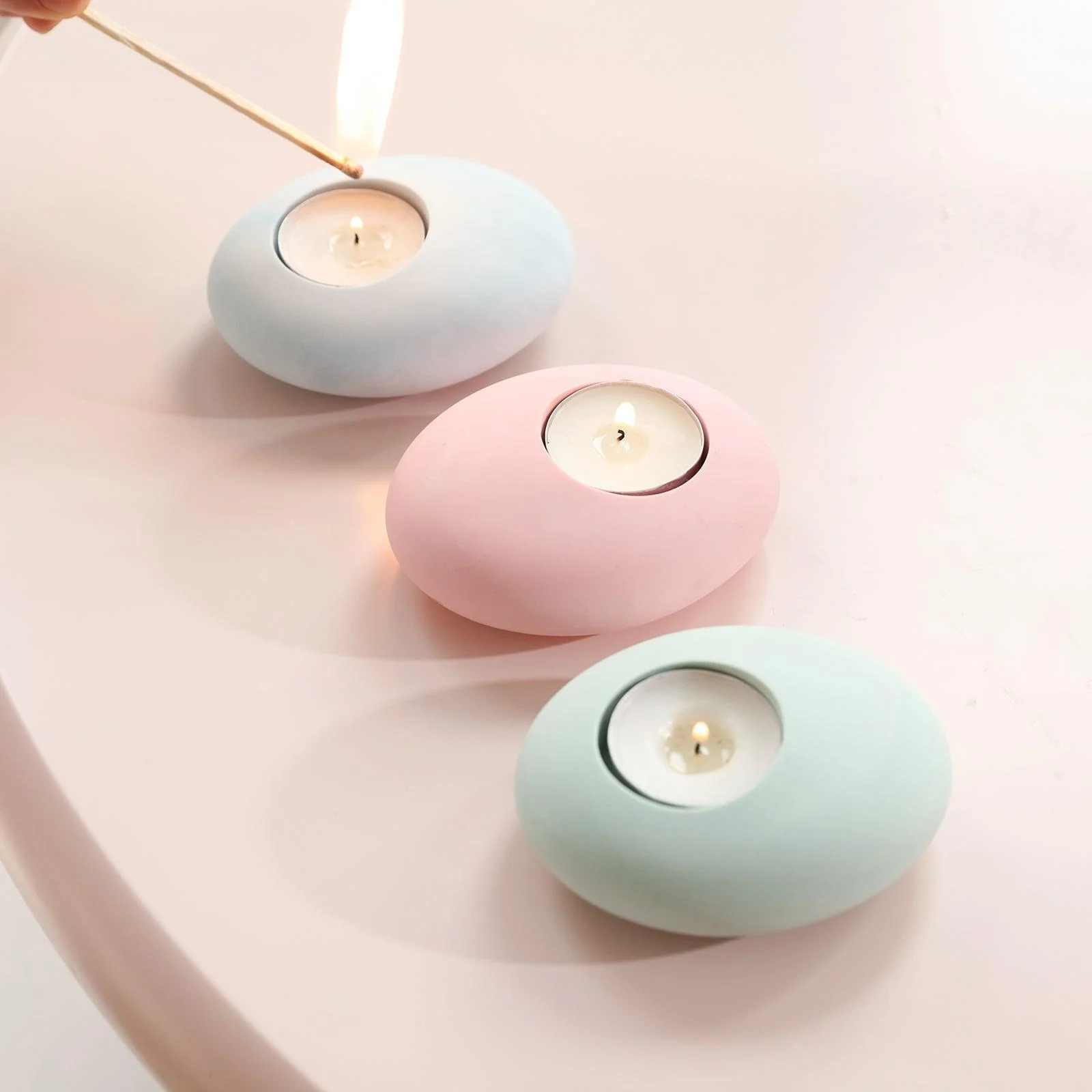 Stone Shaped Tealight Candle Holder Silicone Mold - Image 4