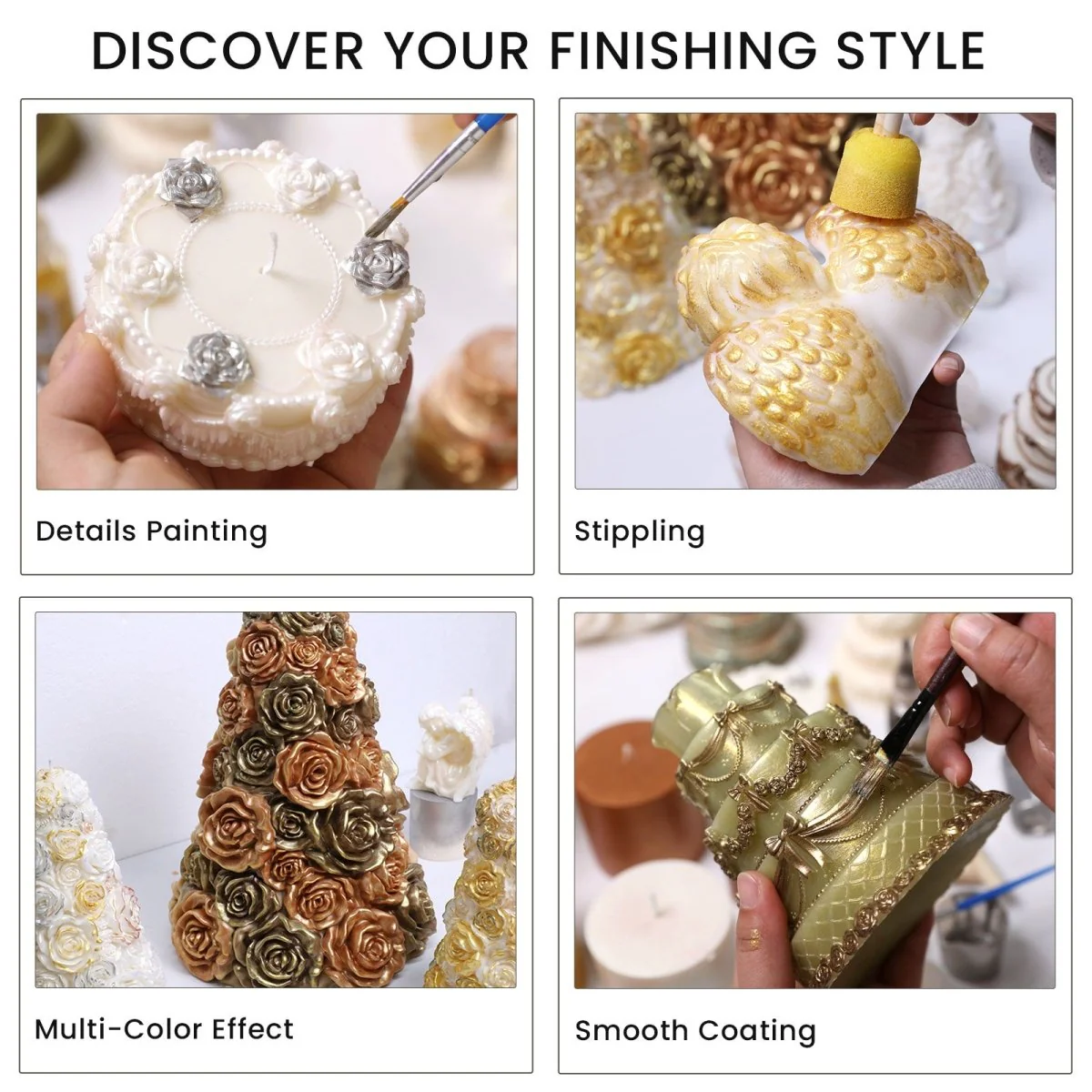 Colored Glossy Candle Varnish Set - 4 Celebration Shine & 2 Chameleon Colors - Image 8