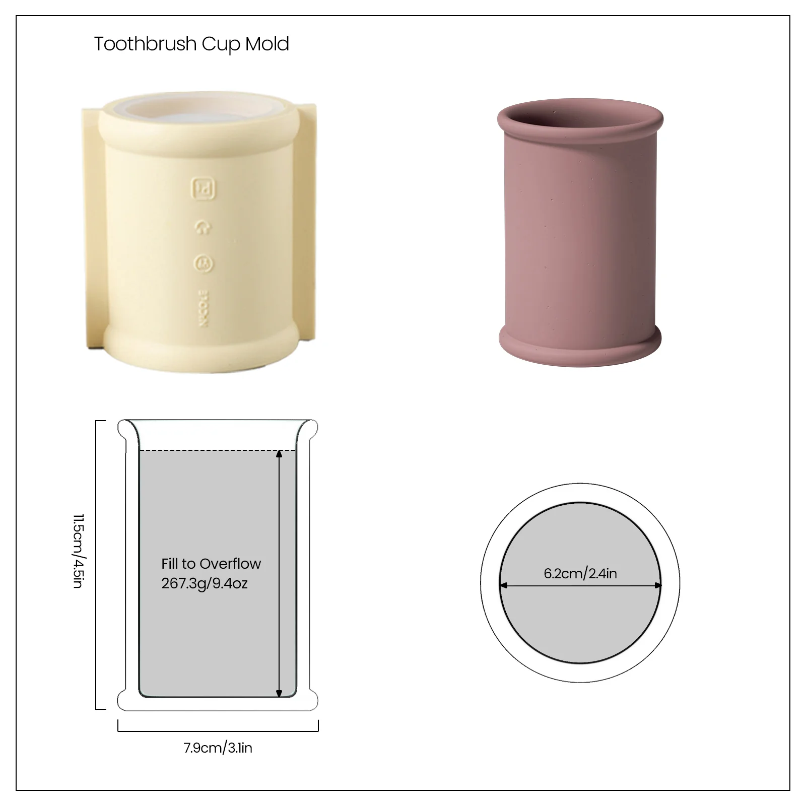 Nicole Concrete 4-Piece Bathroom Set Silicone Mold - Image 10