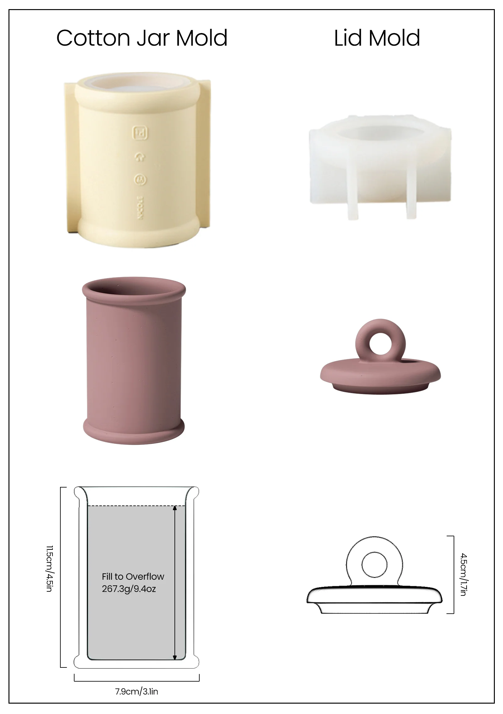 Nicole Concrete 4-Piece Bathroom Set Silicone Mold - Image 11