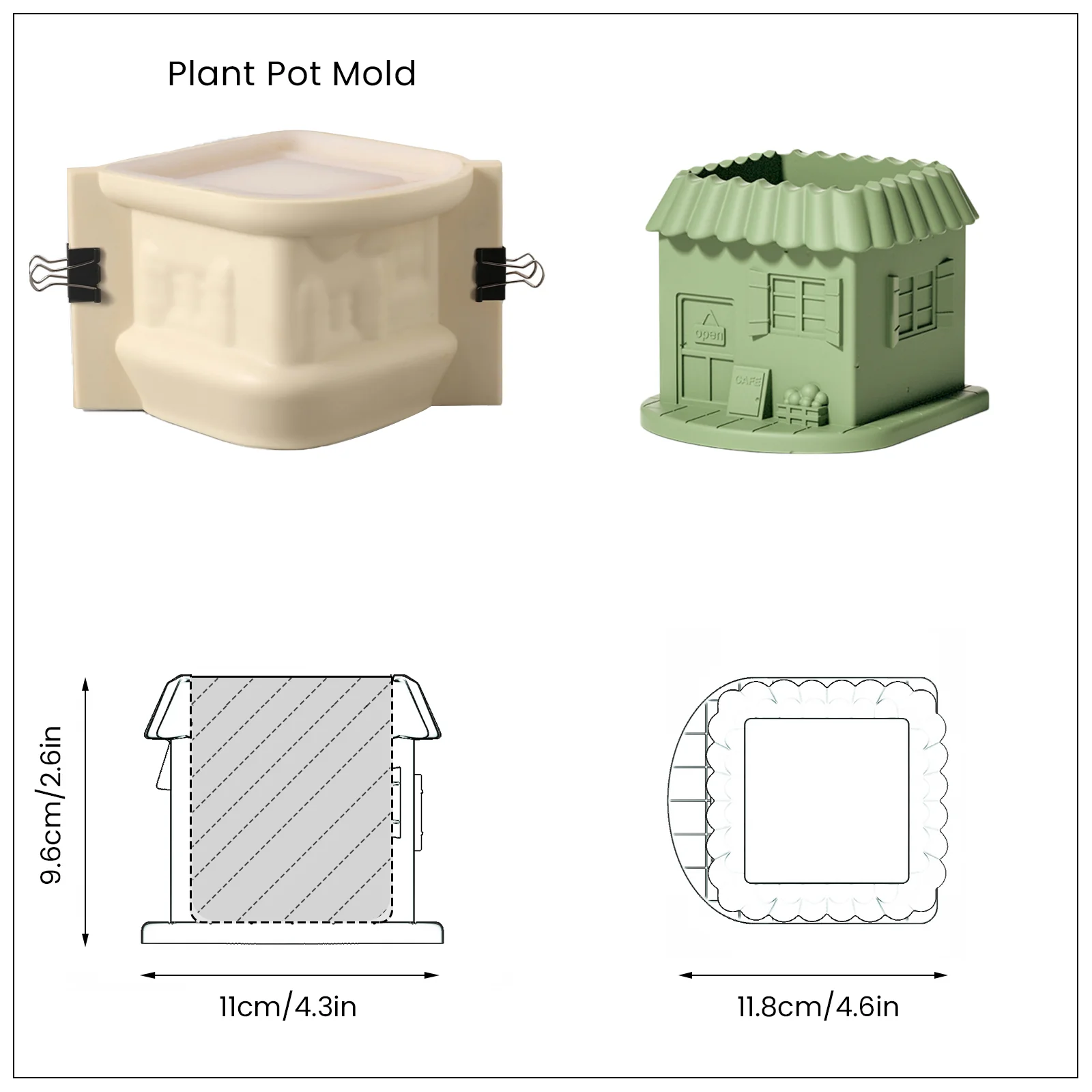 Mini-House Plant Pot Silicone Mold - Image 10