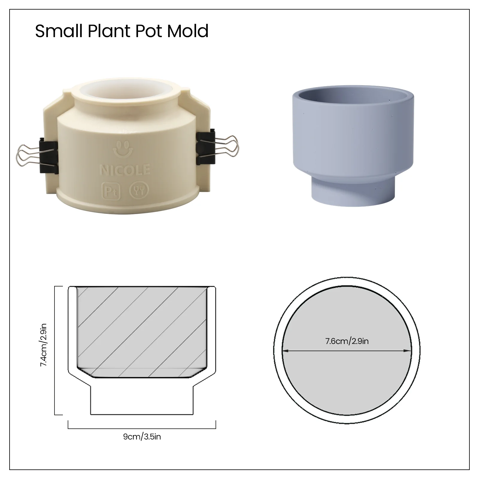 Bowl-shaped Concrete Plant Pot Silicone Mold - Ⅲ - Image 9