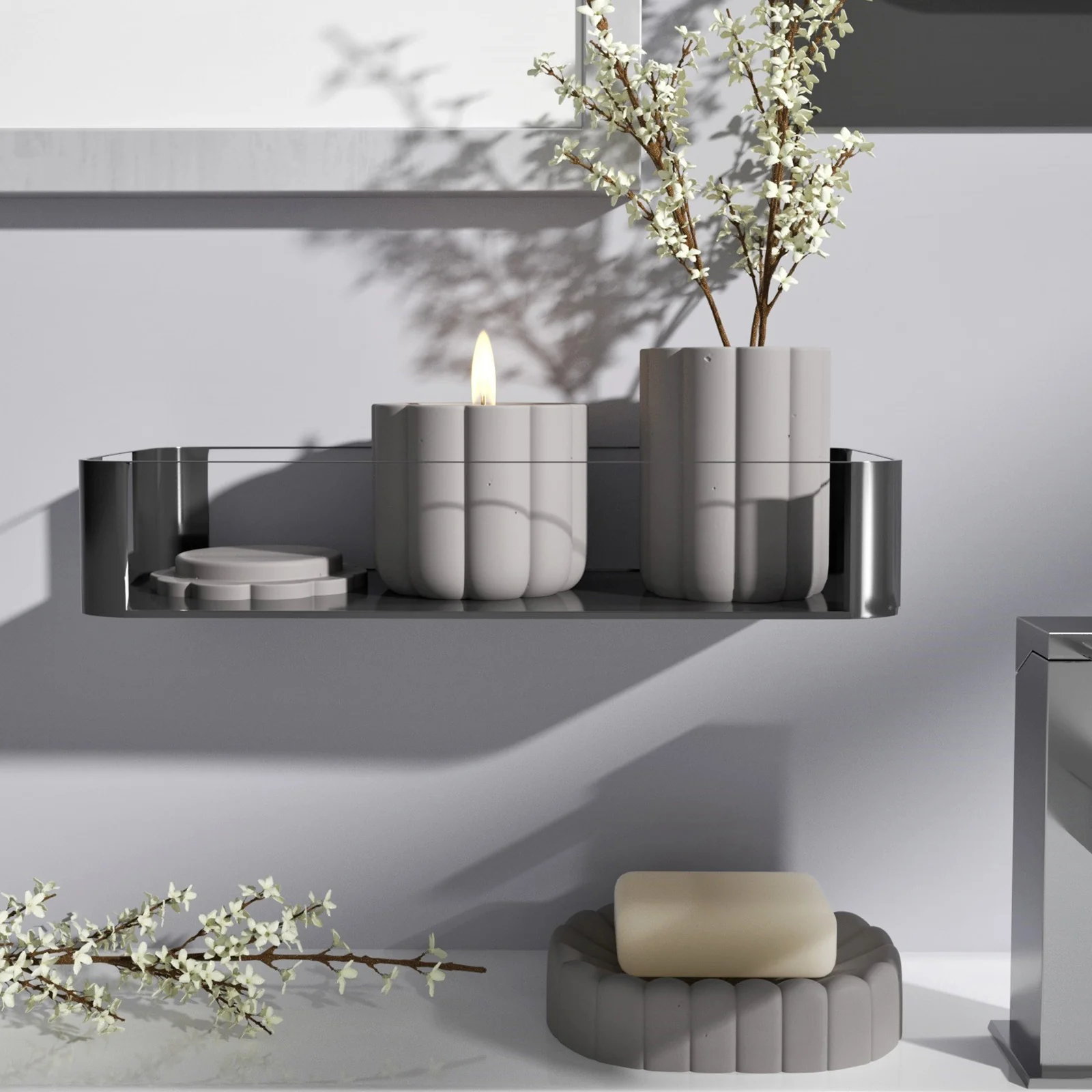 Concrete Bathroom Accessories Set Silicone Mold - Image 5