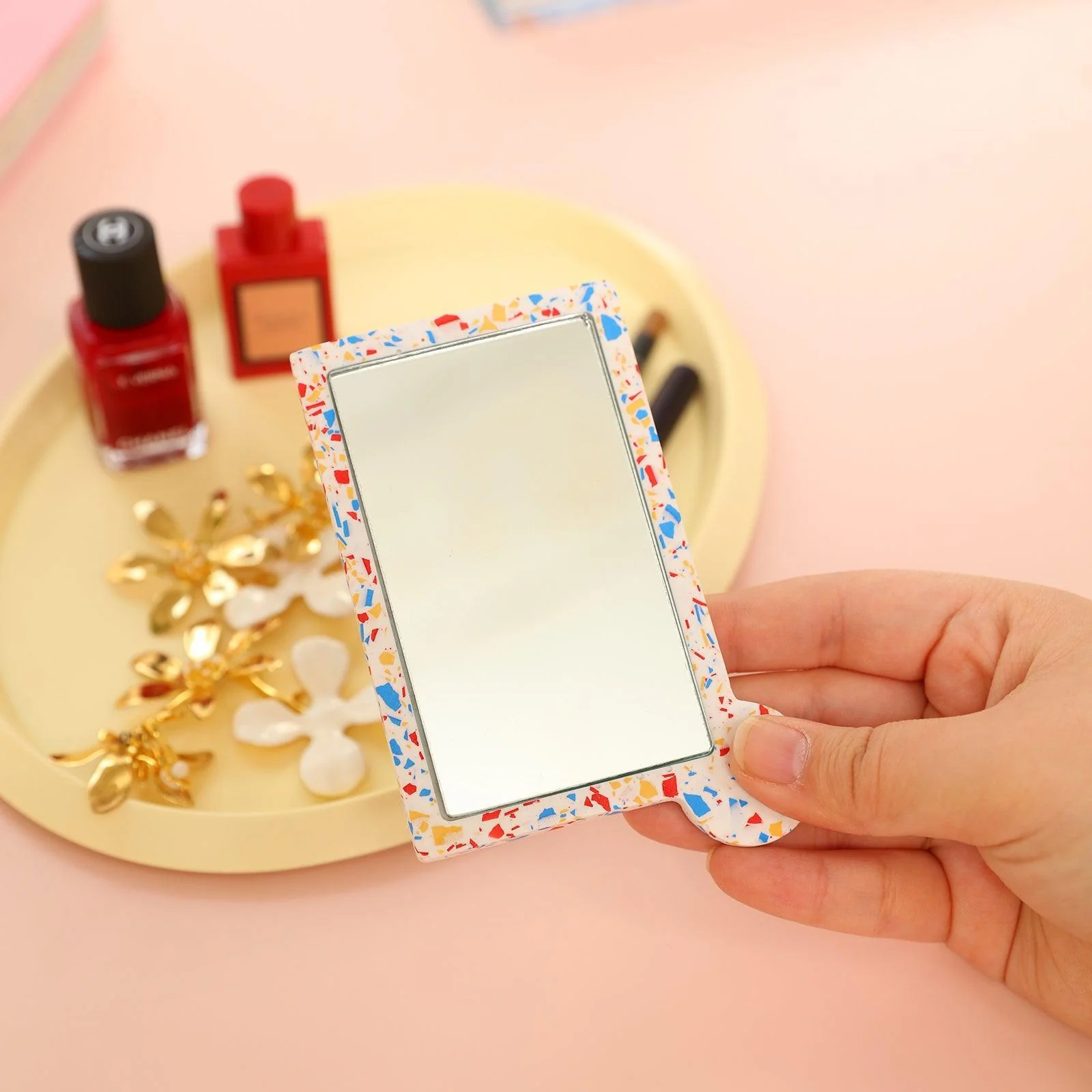 Square Handheld Mirror Mold with Glass - Image 6