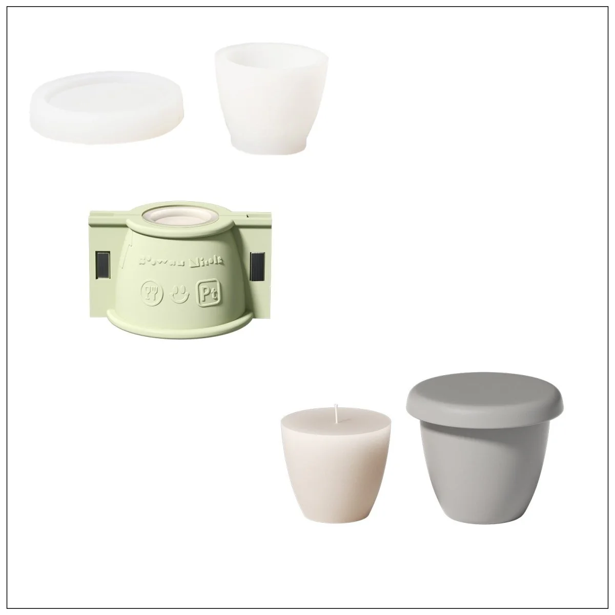 Minimalist Bowl-Shaped Candle Jar Silicone Mold & 3.5oz Candle Refill Silicone Mold - Image 12