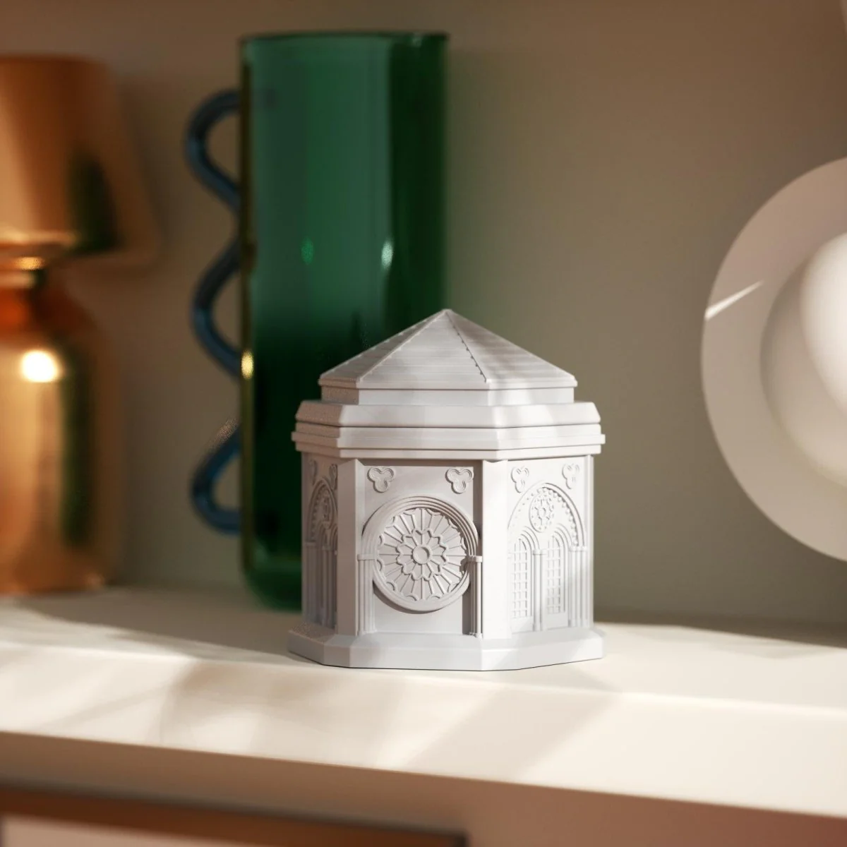 Elegant Gothic Architecture Candle Jar Silicone Mold with 7.5oz Candle Refill Mold - Image 5