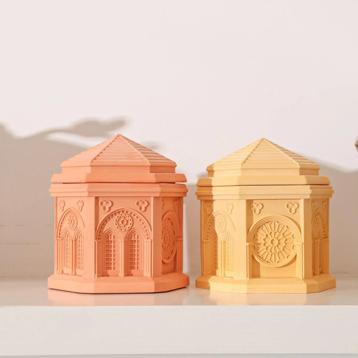 Elegant Gothic Architecture Candle Jar Silicone Mold with 7.5oz Candle Refill Mold - Image 9