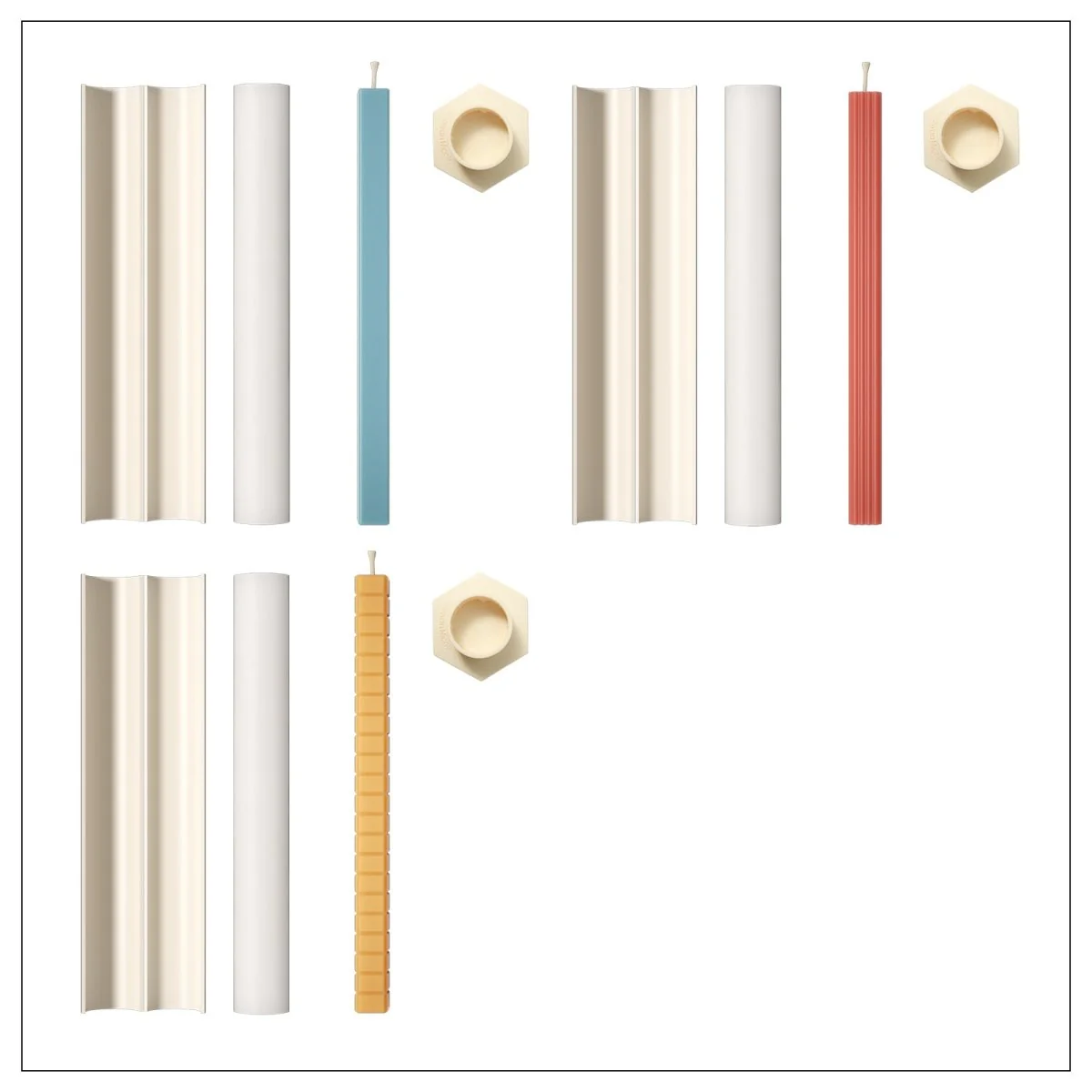 Cubis Taper Candle Silicone Mold Collection - Image 11