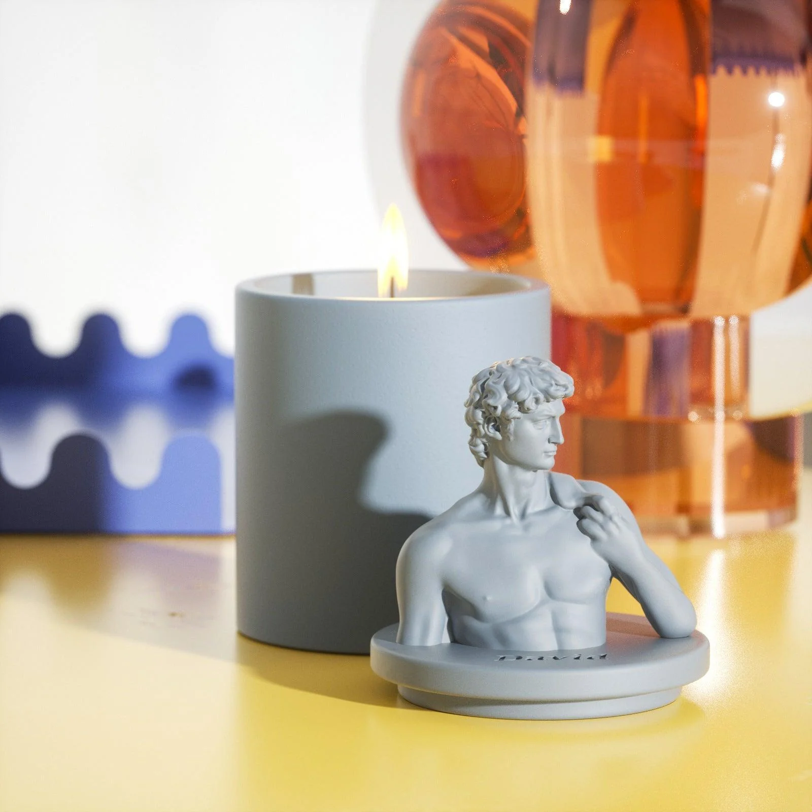 Mythology Sculptures DAVID Concrete Candle Jar Silicone Mold - Image 6