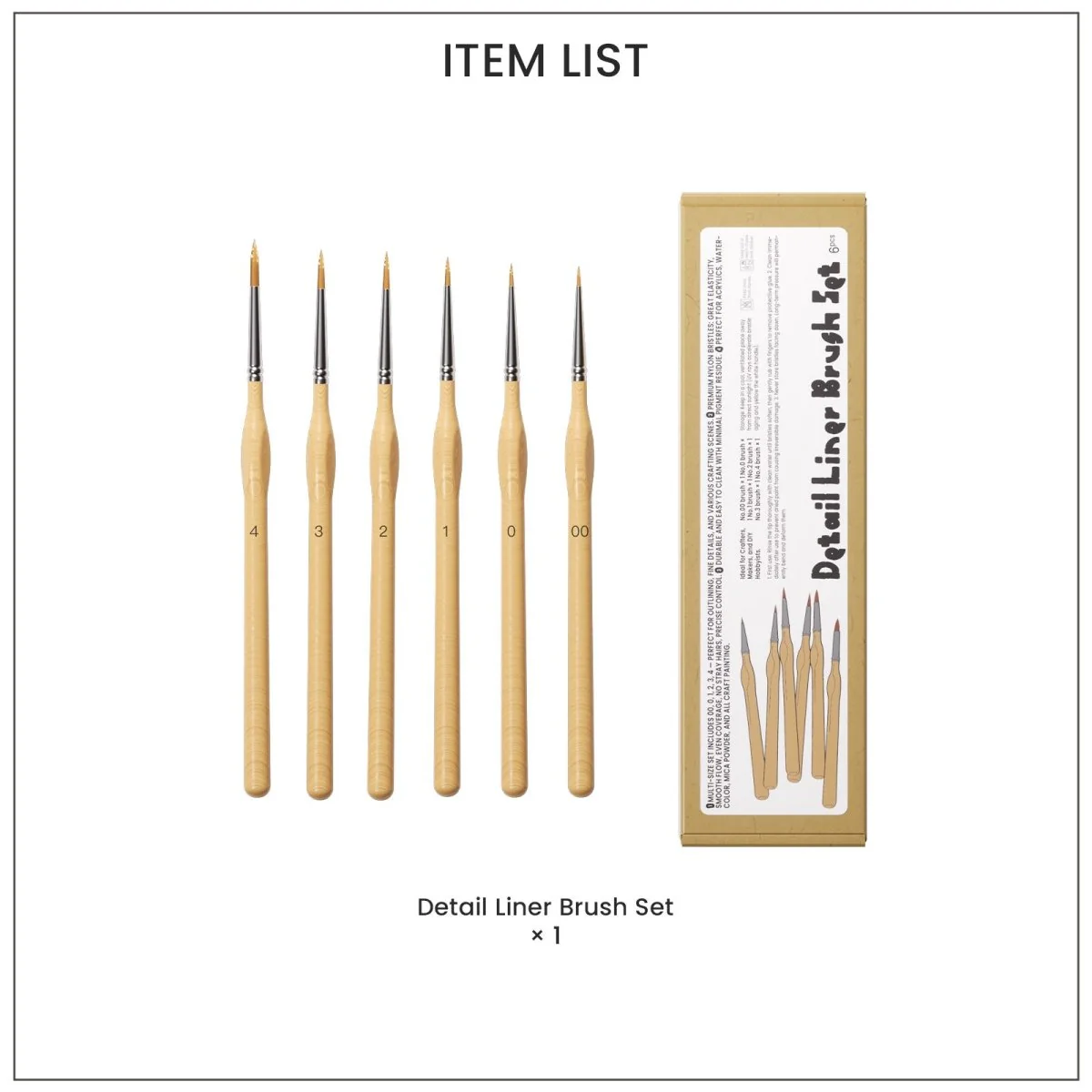 Detail Liner Brush Set - 6 pcs - Image 7