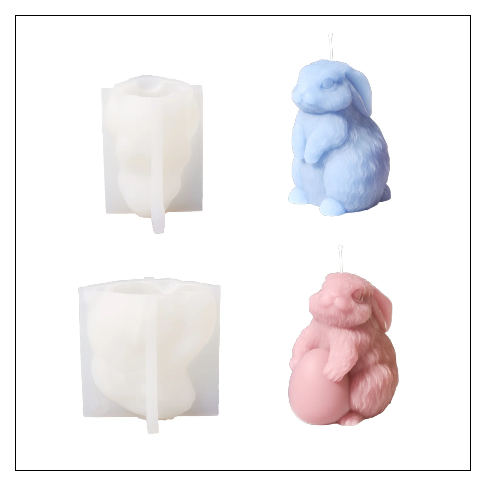 Easter Hoppy Bunny Candle Silicone Mold - Image 13