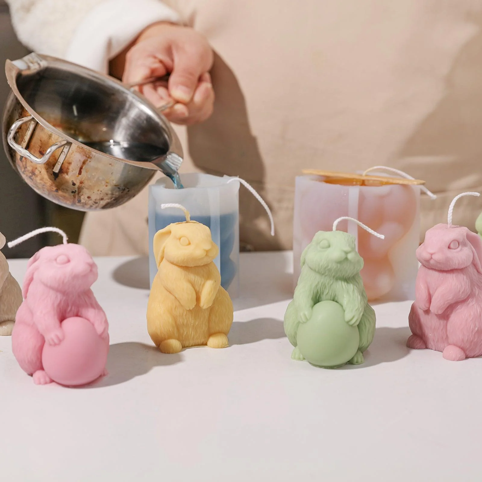 Easter Hoppy Bunny Candle Silicone Mold - Image 2