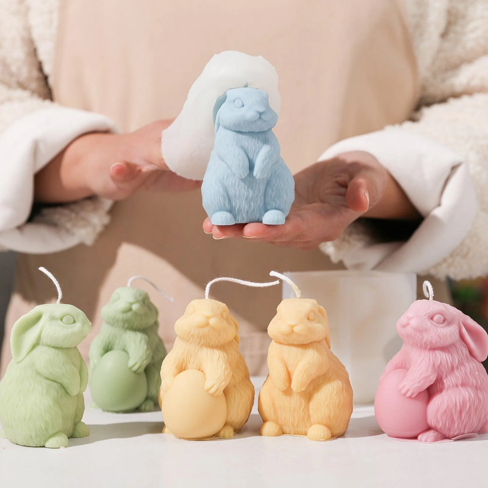 Easter Hoppy Bunny Candle Silicone Mold - Image 3