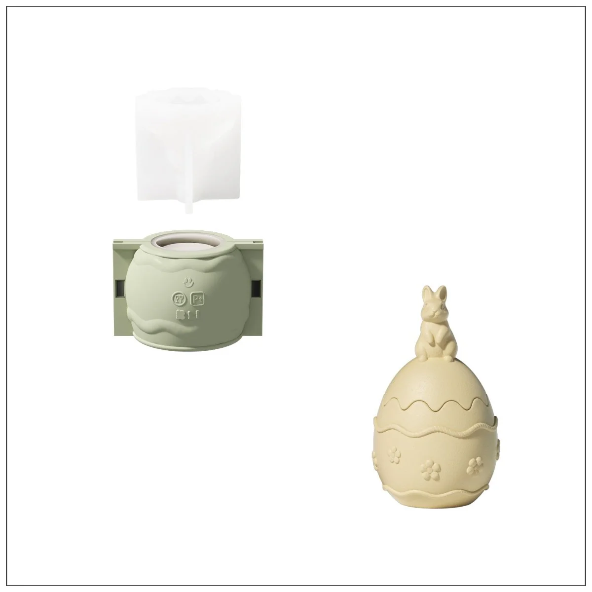 Blooming Bunny-Topped Easter Egg Candle Jar Silicone Mold Collection - Image 13