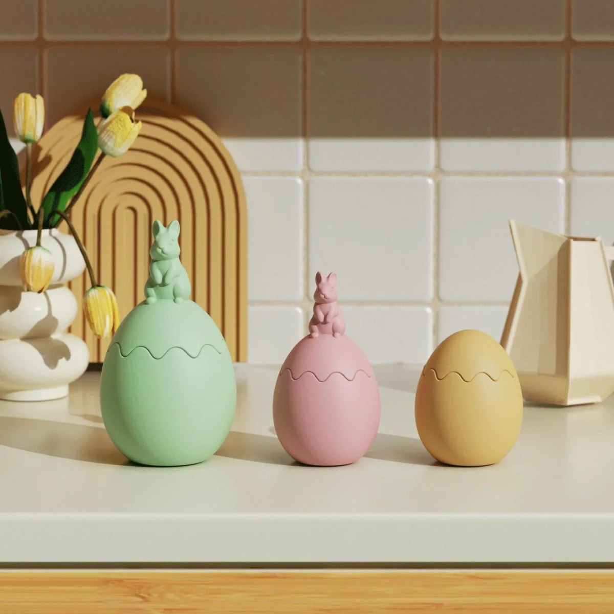 Hoppity Bunny-Topped Easter Egg Candle Jar Silicone Mold Collection - Image 6