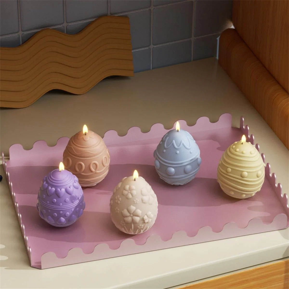 Springtime Easter Egg Candle Silicone Mold Collection - Image 11