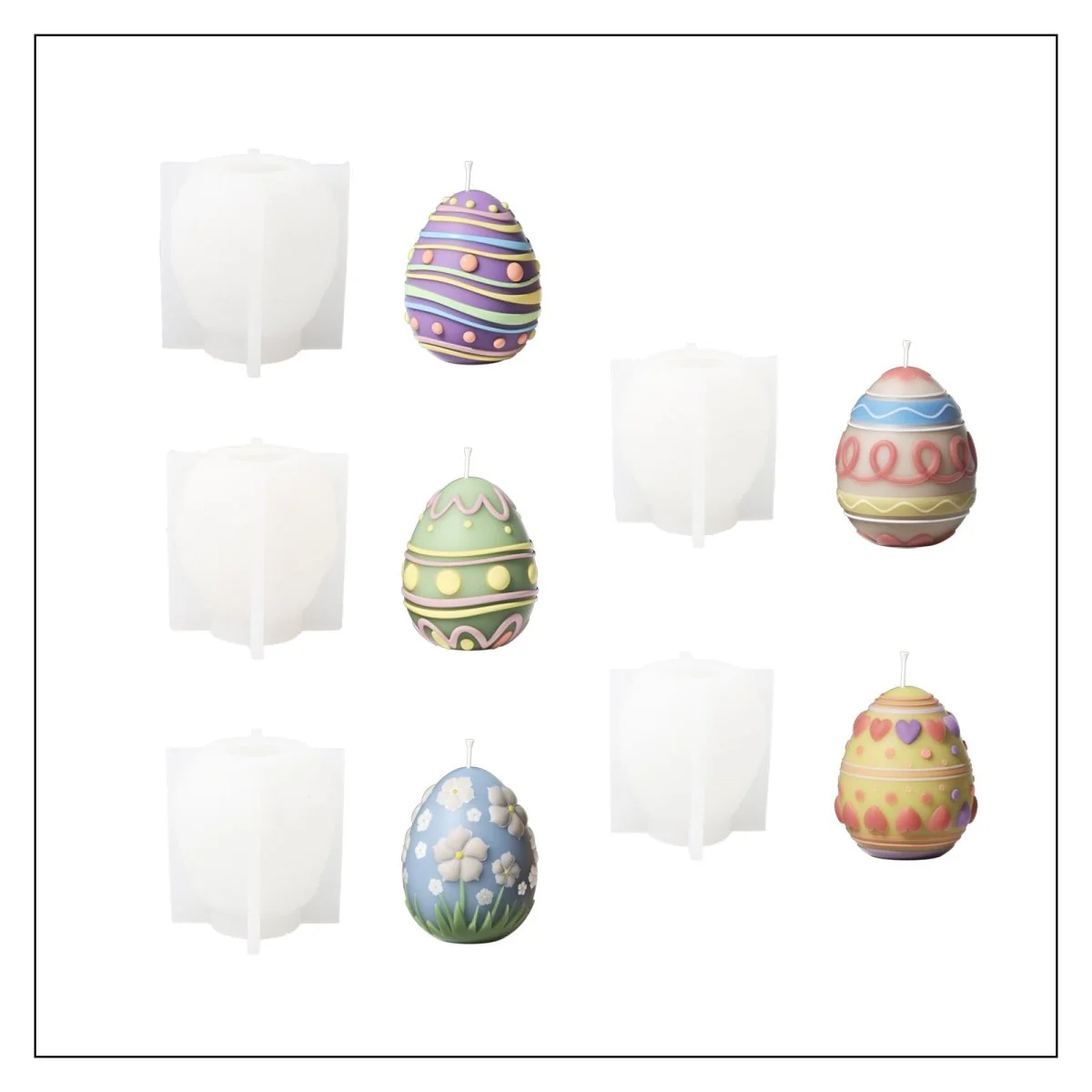 Springtime Easter Egg Candle Silicone Mold Collection - Image 18