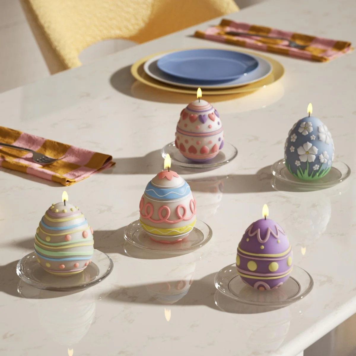 Springtime Easter Egg Candle Silicone Mold Collection - Image 8