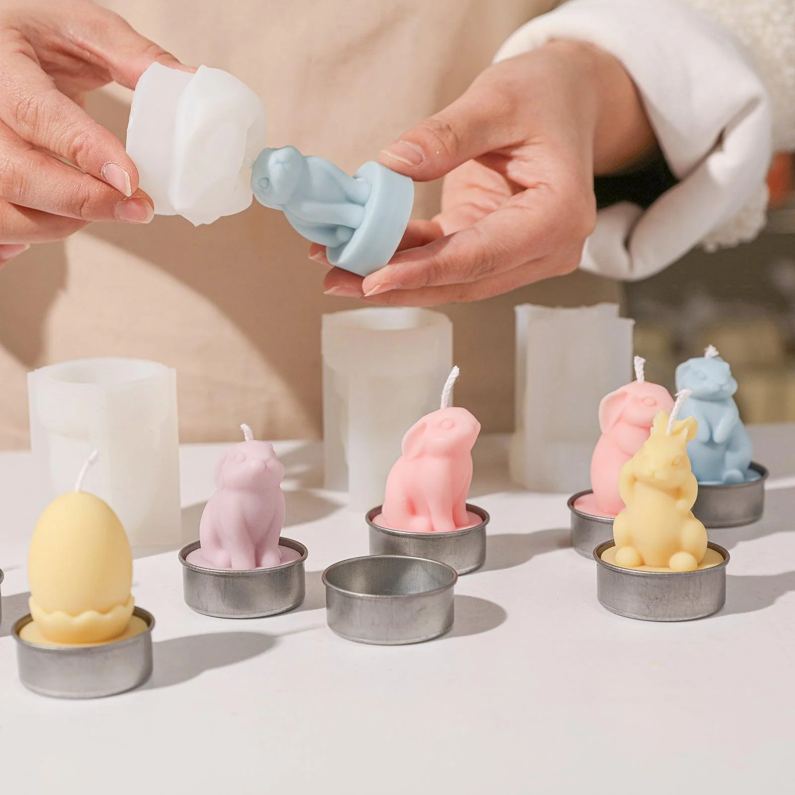 Easter Bunny Tealight Candle Silicone Mold - Image 3