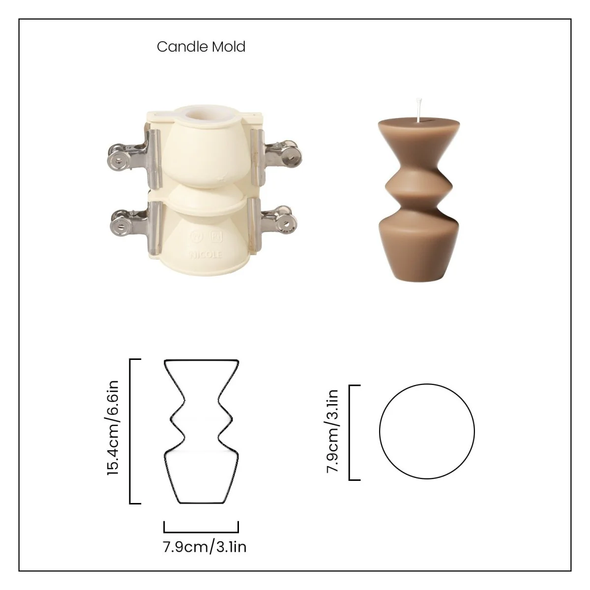 Geometric Hourglass Pillar Candle Silicone Mold - Image 12