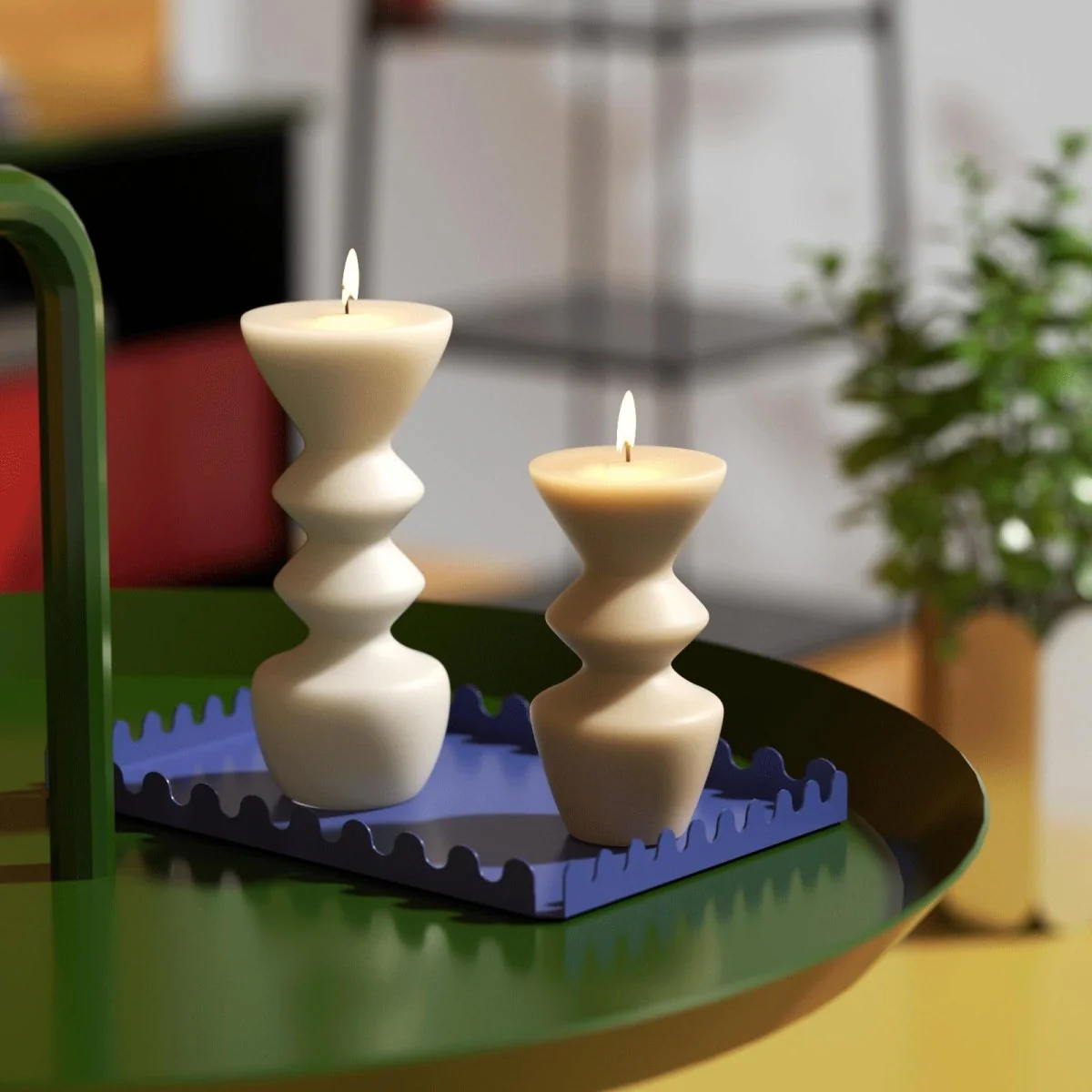 Geometric Hourglass Pillar Candle Silicone Mold - Image 4
