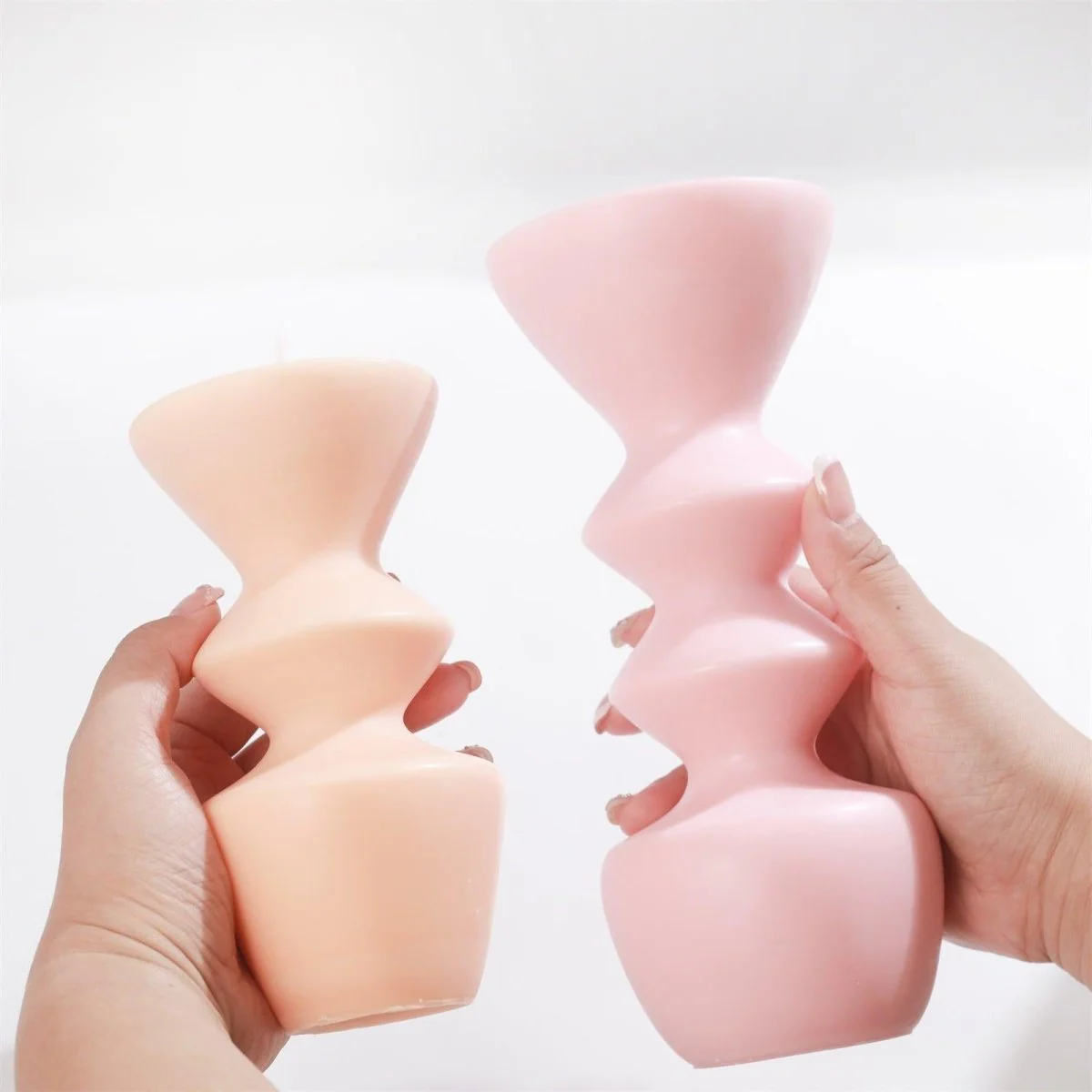 Geometric Hourglass Pillar Candle Silicone Mold - Image 9