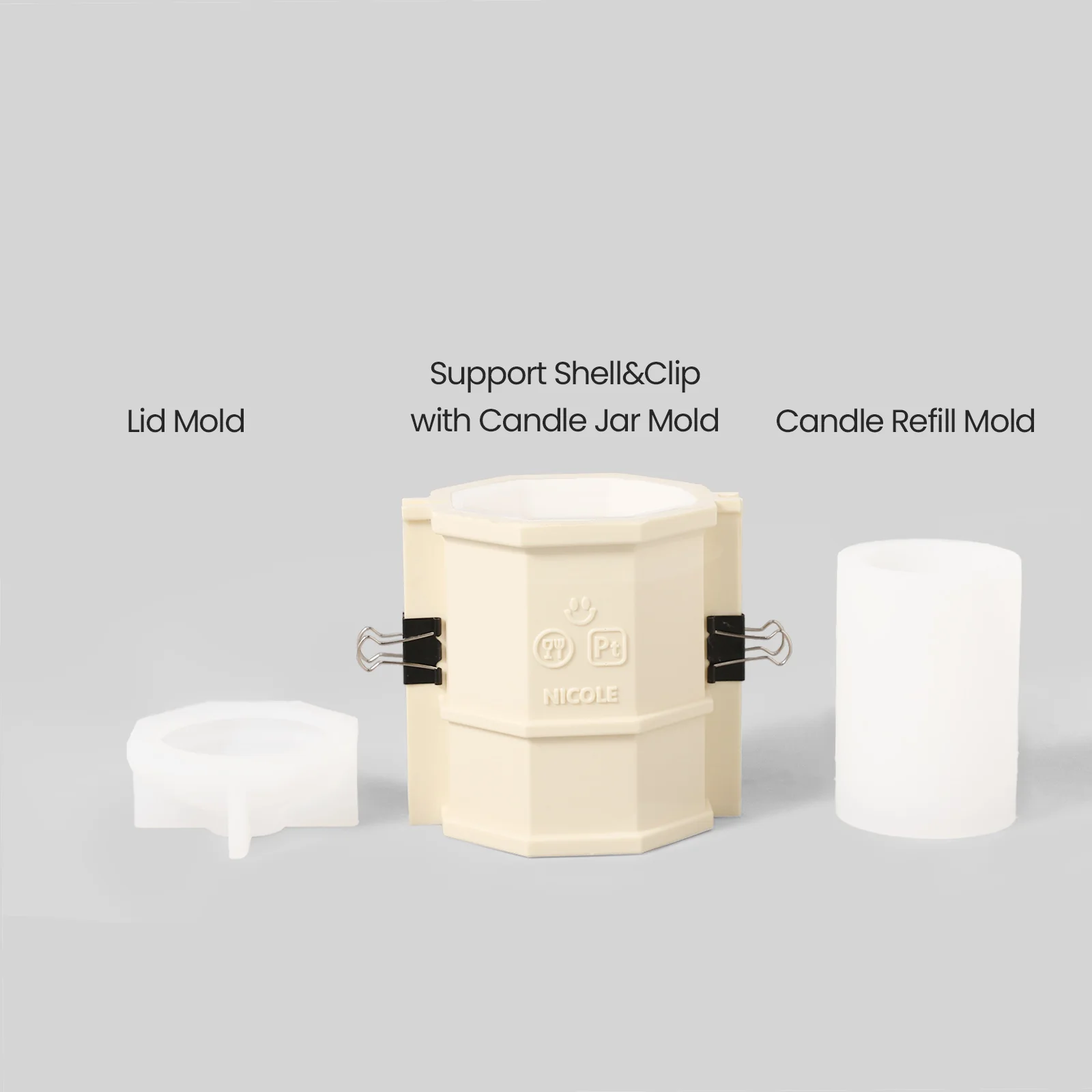 Tall Elegant Gothic Architecture Candle Jar Silicone Mold with 7oz Candle Refill Mold - Image 12