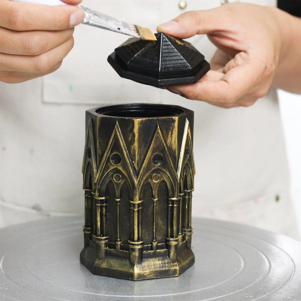 Tall Elegant Gothic Architecture Candle Jar Silicone Mold with 7oz Candle Refill Mold - Image 8