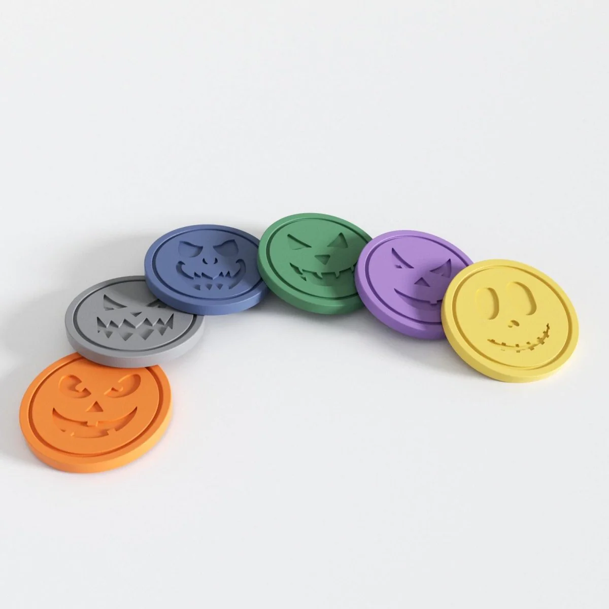 Jack-O'-Lantern Faces Coaster Silicone Mold Collection - Image 6